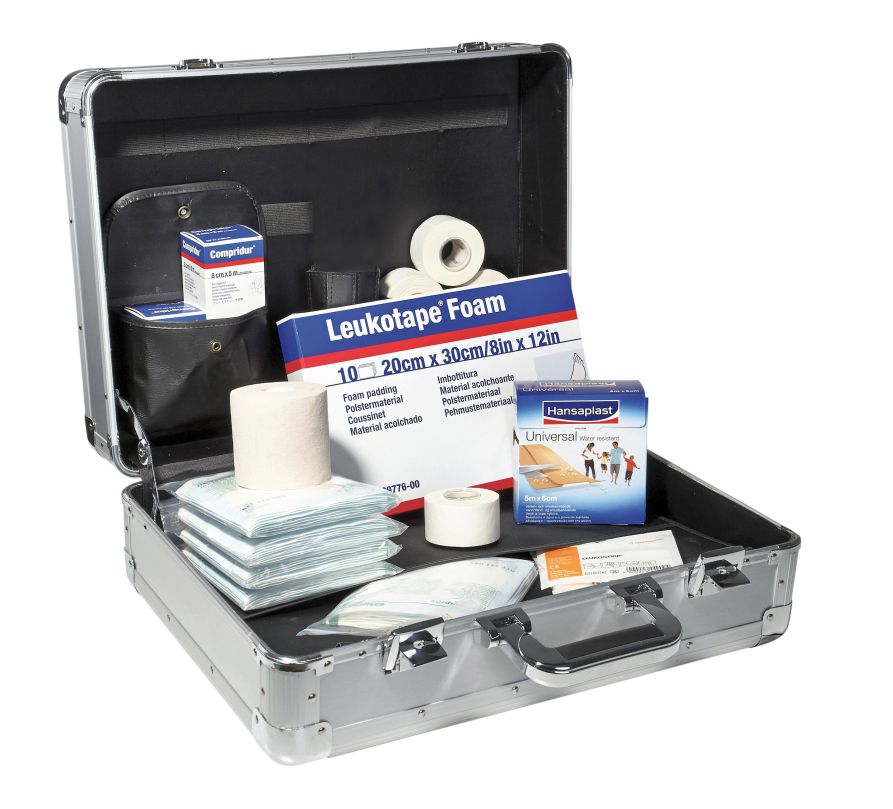 SPORT-Sanitätskoffer PRO S1 Erste-Hilfe Koffer nach aktueller DIN 13157 &  13164 + Sport-Ausstattung mit Kältebehandlung + Sporttape